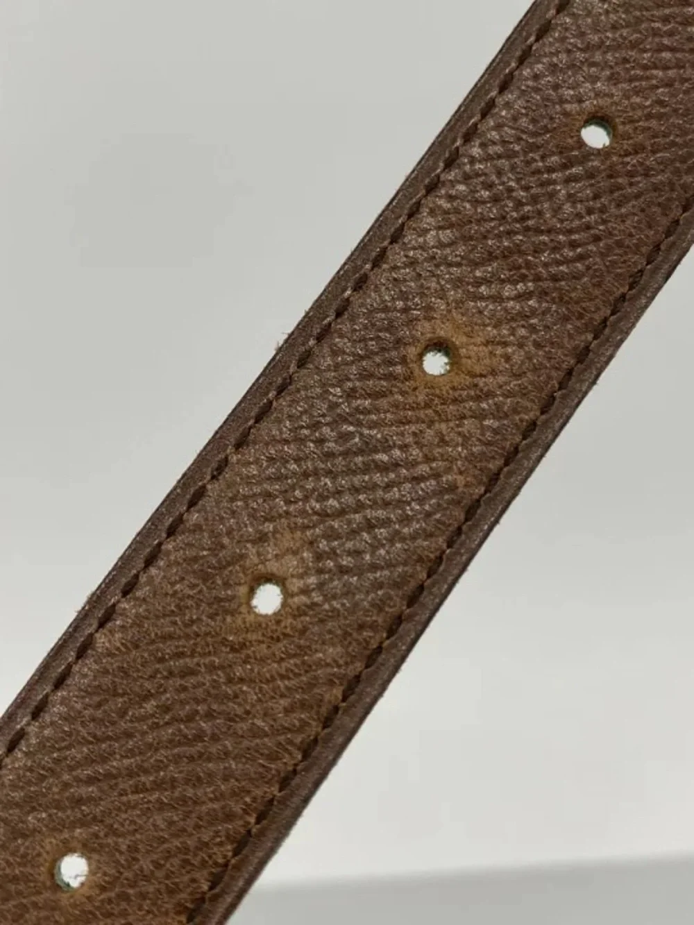 Authentic HERMES green brown reversible Constance gold H belt 80cm